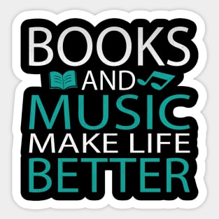 Books and Music Book Lover Musician Sticker